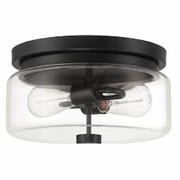 Bennet Outdoor Flush Mount Fixture w/o Bulb, 2 Light, E26, Midnight