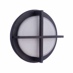 Small Round Bulkhead Outdoor Wall Sconce w/o Bulb, E12, Textured Black