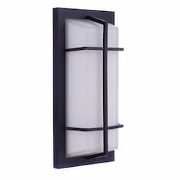 Medium Rectangular Bulkhead Outdoor Wall Sconce w/o Bulb, E12, Black