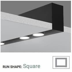 8-ft 160W Trimless Recessed Mount Kits, White, Square Shape.  