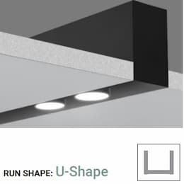 160W Trimless Recessed Mount Kits, White, U-Shape.