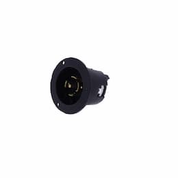 Eaton Wiring 30 Amp Color Coded Locking Flanged Inlet, 4-Pole, 5-Wire, #14-8 AWG, 347V-600V, Black