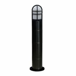 12W LED Fiberglass Bollard Light, 120V-277V, 5000K, Black