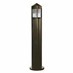 20W LED Bollard Light, Clear & Frosted Lens, 120V-277V, 5000K, Bronze