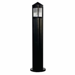 6W LED Bollard Light, Clear & Frosted Lens, 85V-265V, RGBW Lamp, Black