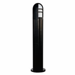 Open Half Cage Fiberglass Bollard Light w/o Bulb, 120V, Black