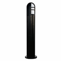 12W LED Open Half Cage Bollard Light, 120V-277V, 5000K, Black