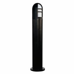 6W LED Open Half Cage Fiberglass Bollard Light, 120V, 3000K, Black