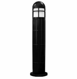 20W Round LED Bollard Pathway Light w/ Closed Top, 3000K, Black