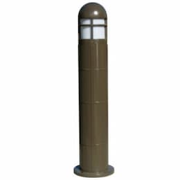 20W Round LED Bollard Pathway Light w/ Closed Top, 3000K, Bronze