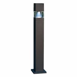 6W LED Square Fiberglass Bollard Light, 120V, 6000K, Black