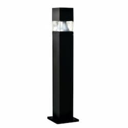 9W LED Square Fiberglass Bollard Light, 120V, 2700K, Bronze