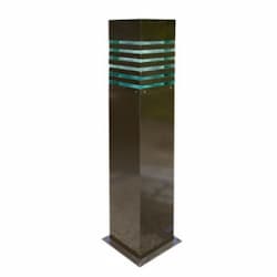 12W LED Square Steel Bollard Light, G24, 120V-277V, 5000K, Bronze