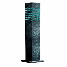 9W LED Square Steel Bollard Light, GU24, 120V, 2700K, Verde Green