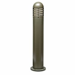 Louvered Fiberglass Bollard Light w/o Bulb, 120V, Bronze