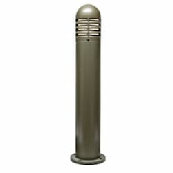 12W LED Louvered Fiberglass Bollard Light, 120V-277V, 3000K, Bronze