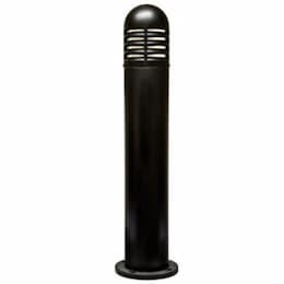 6W LED Louvered Fiberglass Bollard Light, 85V-265V, RGBW Lamp, Black