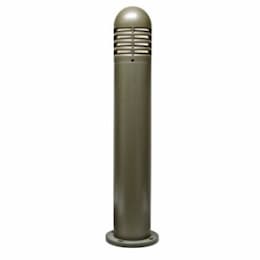 9W LED Louvered Fiberglass Bollard Light, 120V, 2700K, Bronze