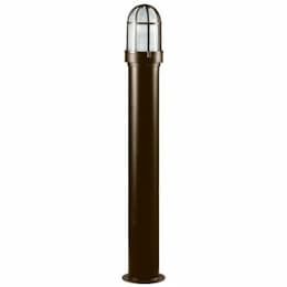 6W LED Open Cage Steel Bollard Light, E26, 85-265V, RGBW Lamp, Bronze