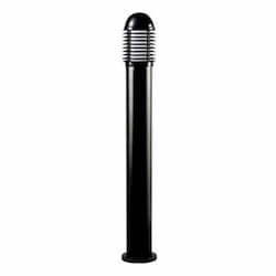 Caged Aluminum Bollard Light w/o Bulb, E26, 120V, Black