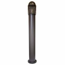 6W LED Caged Aluminum Bollard Light, E26, 120V, 6000K, Bronze