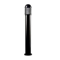 20W Round LED Bollard Pathway Light w/ Louvers, Aluminum, 3000K, Black