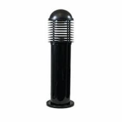 Caged PVC Mini Bollard Light w/o Bulb, E26, 120V, Black
