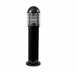 20W 2-ft Polycarbonate LED Bollard Light, Short Louvers, G24 2-Pin, 5000K, Black