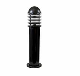 20W 2-ft Polycarbonate LED Bollard Light, Short Louvers, G24 2-Pin, 3000K, Black