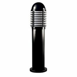 Caged Aluminum Mini Bollard Light w/o Bulb, E26, 120V, Black