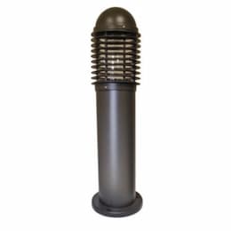 Caged Aluminum Mini Bollard Light w/o Bulb, E26, 120V, Bronze