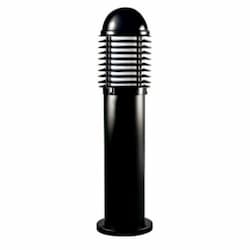 6W LED Caged Aluminum Mini Bollard Light, E26, 120V, 3000K, Black