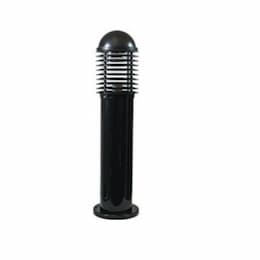 20W Short Round LED Bollard Pathway Light w/ Louvers, PVC, 3000K, Black