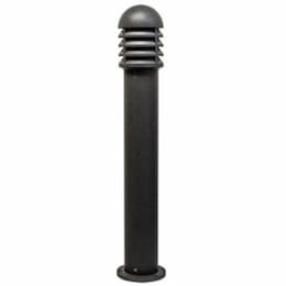 20W Tall Round LED Bollard Pathway Light w/ Louvers, Alum, 3000K, Black