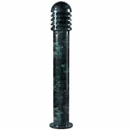 20W Tall Round LED Bollard Pathway Light w/ Louvers, Alum, 3000K, Green