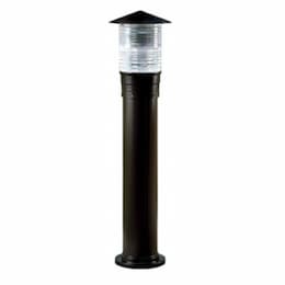 Aluminum Bollard Light w/o Bulb w/ Prismatic Lens, E26, 120V, BK