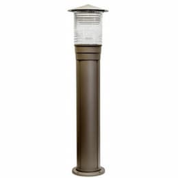 6W LED Aluminum Bollard Light w/ Prismatic, E26, 120V, 3000K, Bronze