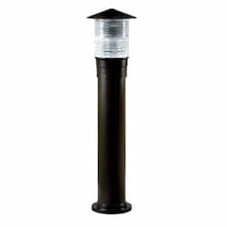 9W LED Aluminum Bollard Light w/ Prismatic, GU24, 120V, 2700K, Black