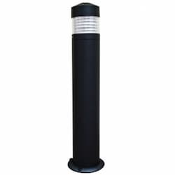 20W Semi-Flat LED Bollard Pathway Light w/ Louvers, Alum, 3000K, Black