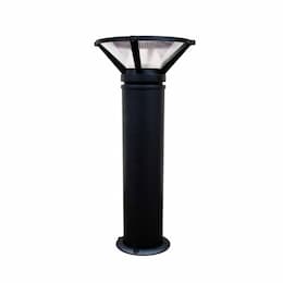 12W LED Ribbed Bollard, 120-277V, 3000K, Aluminum, Green