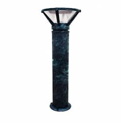 20W Triangular LED Bollard Pathway Light w/ Louvers, Alum, 3000K, Green