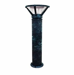 20W Triangular LED Bollard Pathway Light w/ Louvers, Alum, 3000K, Green