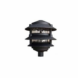 6W LED Pagoda Light, 3-Tier, 3000K, 10-in Top, 120V, Black