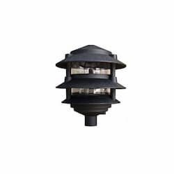 6W LED Pagoda Light, 3-Tier, 3000K, 10-in Top, 3-in Base, 120V, Black