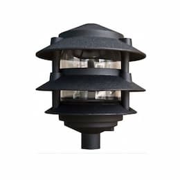 9W LED Pagoda Light, 3-Tier, 4000K, 6-in Top, .5-in Base, 120V, Black