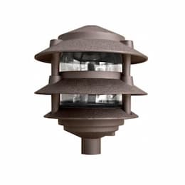 9W LED Pagoda, 3-Tier, 4000K, 6-in Top, .5-in Base, 120V, Bronze