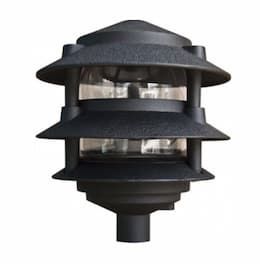 4W 6" 3-Tier LED Pagoda Pathway Light w/ 1/2" Base, 3000K, Black