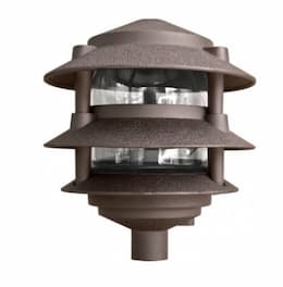 Dabmar 6-in 4W 3-Tier LED Pagoda Pathway Light w/ .5-in Base, 120V, 3000K, Bronze