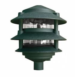 6-in 4W 3-Tier LED Pagoda Pathway Light w/ .5-in Base, 120V, 3000K, Green