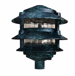 6-in 4W 3-Tier LED Pagoda Pathway Light w/ .5-in Base, 120V, 3000K, Verde Green